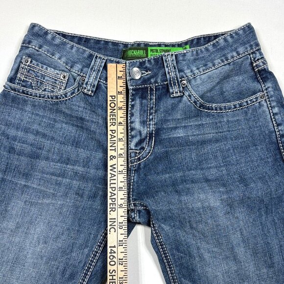 Rock & Roll Denim Pistol Straight Regular Straight Leg Blue Jeans Mens 30x30 - Picture 10 of 11